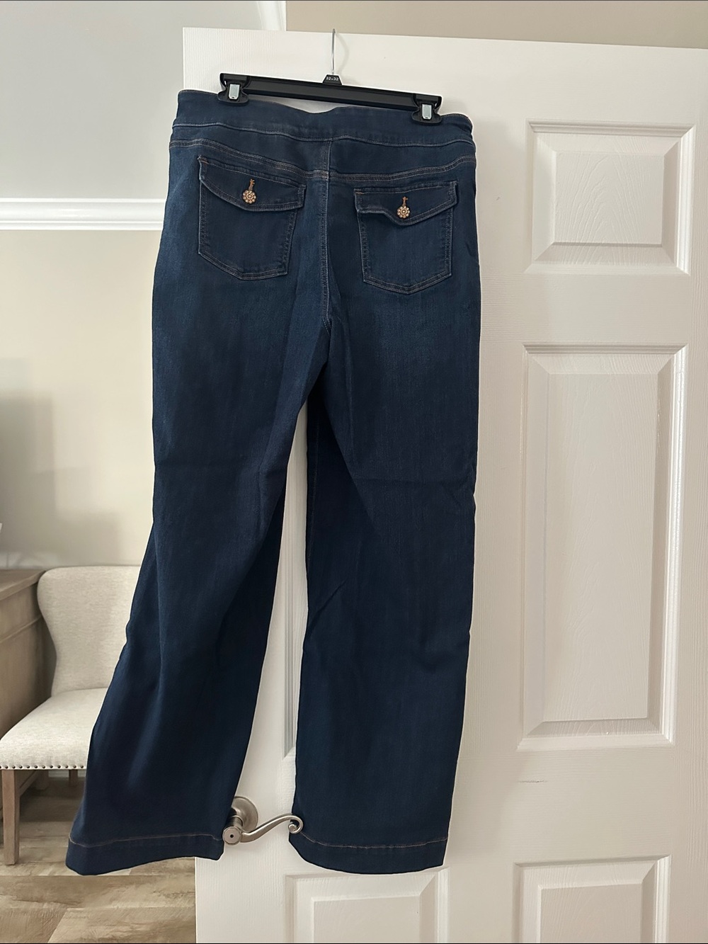 Chico's Pull-on Wide Leg Embellished Jeans - Picture 5 of 6